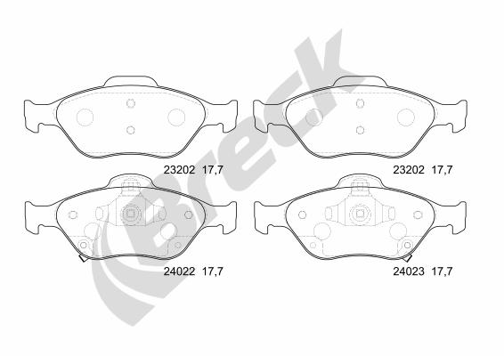 Set placute frana,frana disc 24022 00 702 10 BRECK